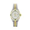 Image 2 : Rolex Ladies Two Tone Silver Index Emerald and Diamond Datejust Wristwatch