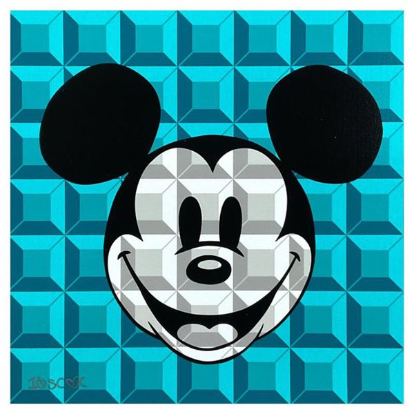 Tennessee Loveless "Aqua 8-Bit Mickey" Limited Edition Giclee on Canvas