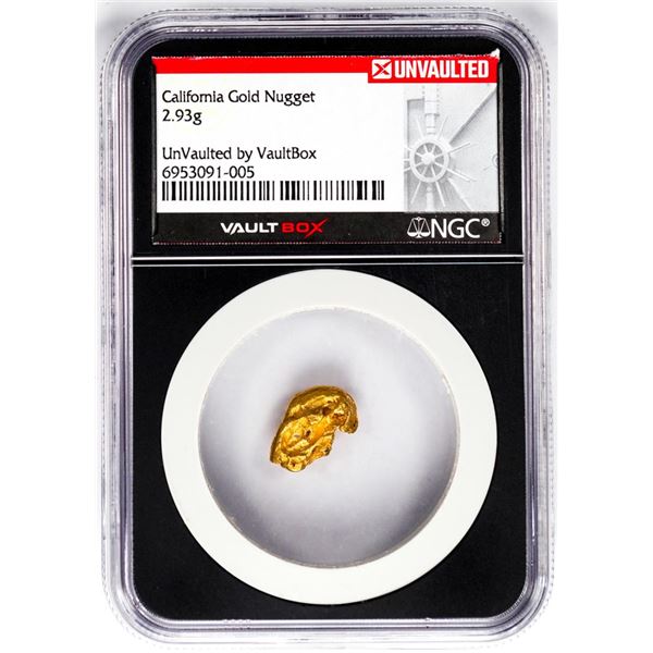 2.93 Gram California Gold Nugget NGC Vaultbox Unvaulted