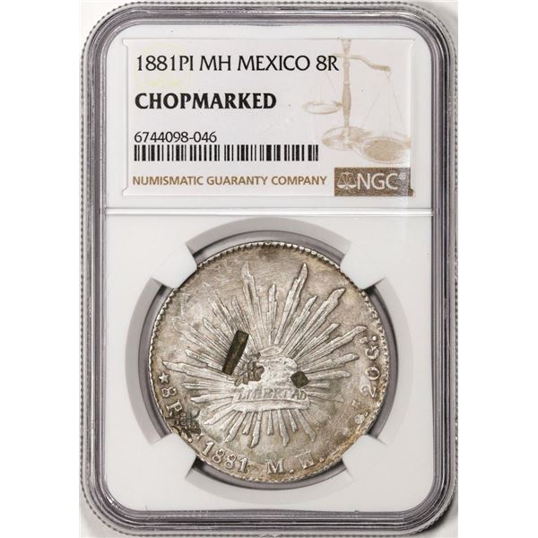 1881PI MH Mexico 8 Reales Silver Coin NGC Chopmarked
