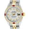 Image 3 : Rolex Ladies Two Tone Ruby and Diamond Quickset Datejust Wristwatch