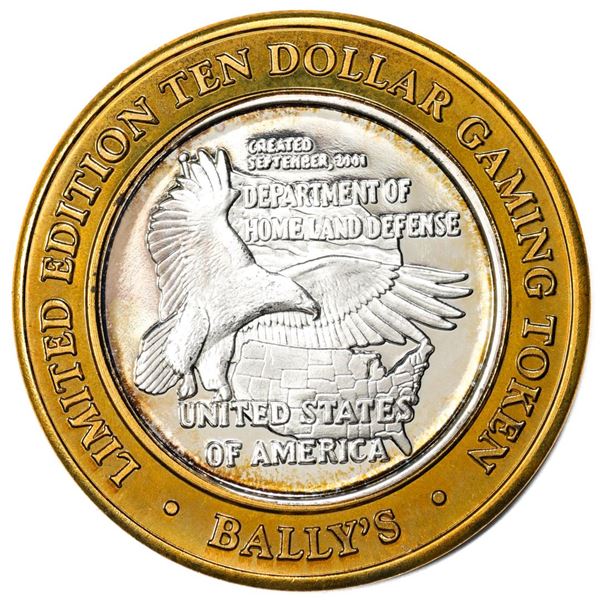 .999 Silver Ballys Saloon & Gambling Hall $10 Casino Gaming Token Limited Edition
