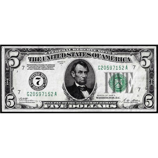 1928A $5 Federal Reserve Note Chicago