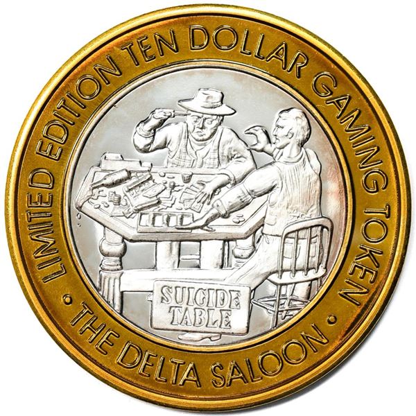 .999 Silver The Delta Saloon Virginia City, NV $10 Casino Limited Edition Gaming Token