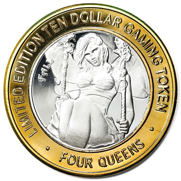 .999 Silver Four Queens Casino Hotel Las Vegas $10 Limited Edition Gaming Token