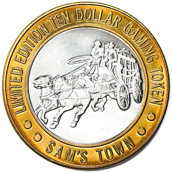.999 Silver Sam Boyd's Sam's Town Las Vegas $10 Casino Gaming Token Limited Edition