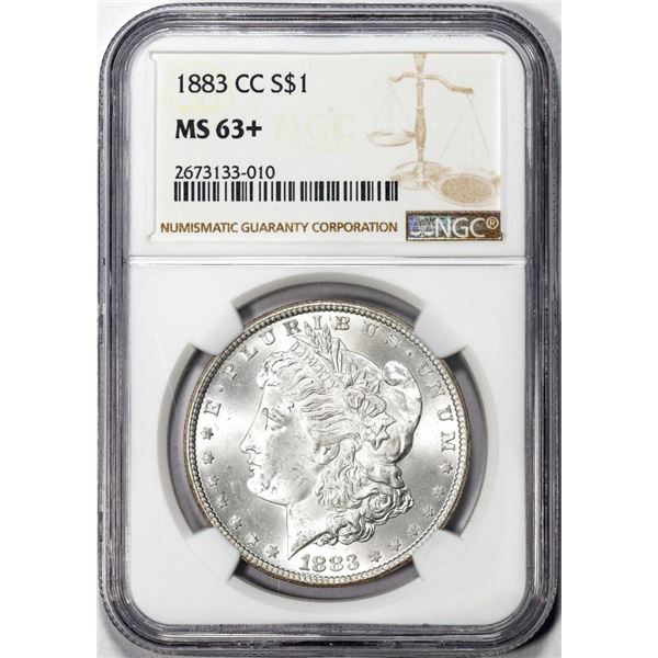 1883-CC $1 Morgan Silver Dollar Coin NGC MS63+