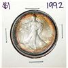 Image 1 : 1992 $1 American Silver Eagle Coin Amazing Toning