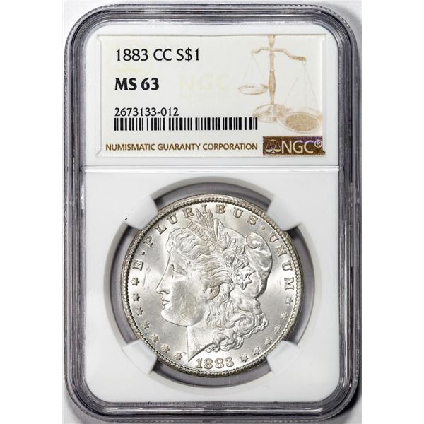 1883-CC $1 Morgan Silver Dollar Coin NGC MS63