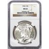 Image 1 : 1924 $1 Peace Silver Dollar Coin NGC MS63