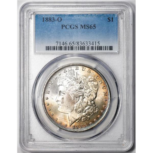 1883-O $1 Morgan Silver Dollar Coin PCGS MS65 Great Toning