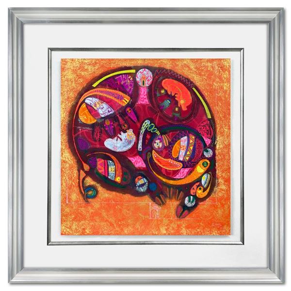 Lu Hong "Chinese Zodiac - Fire Pig" Original Mixed Media on Paper