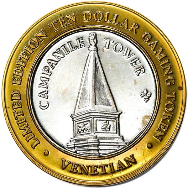 .999 Silver The Venetian Las Vegas Nevada $10 Casino Limited Edition Gaming Token