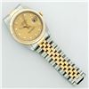 Image 7 : Rolex Mens Two Tone Factory Champagne Diamond Datejust  Wristwatch