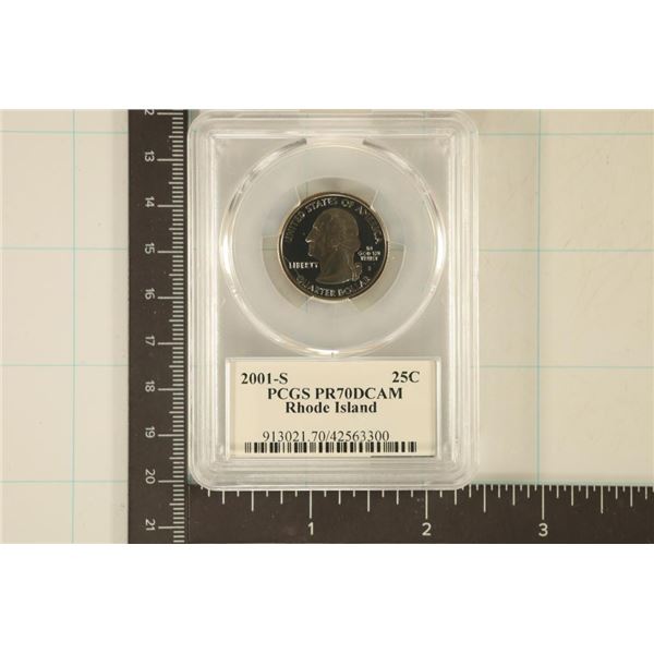 2001-S RHODE ISLAND QUARTER PCGS PR70 DCAM