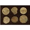 Image 2 : 6 SILVER DIME SIZED OTTOMAN EMPIRE PARA COINS: