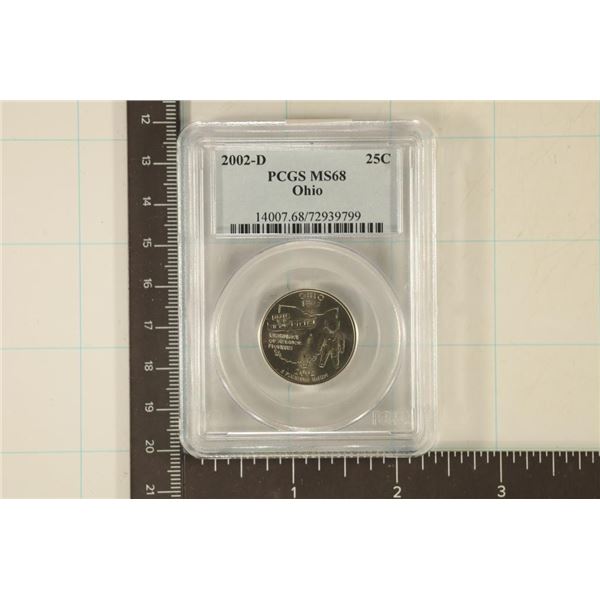 2002-D OHIO QUARTER PCGS MS68
