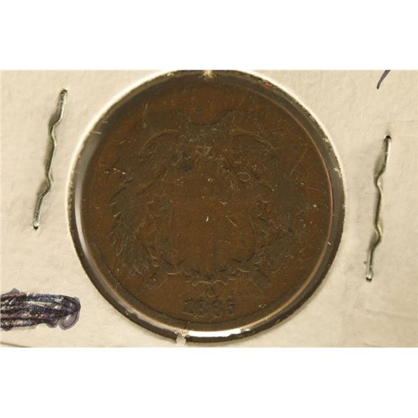 1865 US 2 CENT PEICE