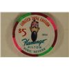 Image 2 : $5 CASINO CHIP. FLAMINGO HILTON. 1996 RENO, NV