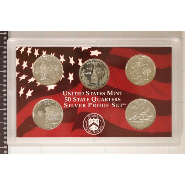 2000 SILVER US 50 STATE QUARTERS PROOF SET NO BOX