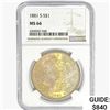 Image 1 : 1881-S Morgan Silver Dollar NGC MS66