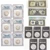Image 1 : [14] 1886-2006 [3] $1 SILV Cert, [2]PF COLL. Cases