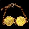 Image 2 : 1907 (2) 2.50 Gold Quarter Eagles w/ Chain HIGH GRADE