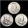 Image 1 : (3) Franklin Half Dollars HIGH GRADE