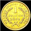 Image 2 : 1851 Rare Gold Dollar CHOICE AU