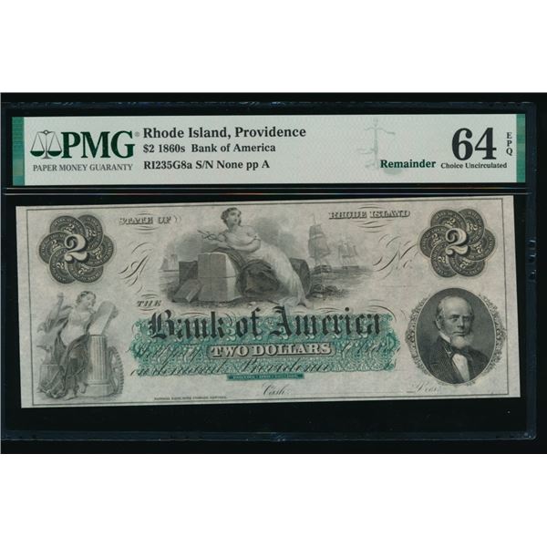 1860s $2 Providence RI Obsolete PMG 64EPQ