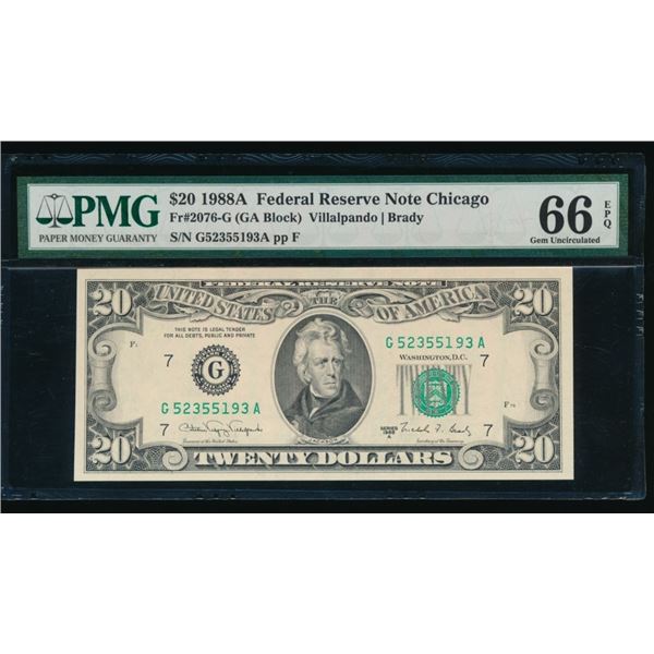 1988A $20 Chicago FRN PMG 66EPQ
