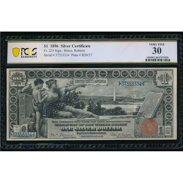 1896 $1 Educational Silver Certificate PCGS 30
