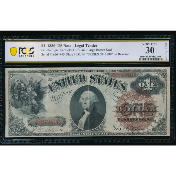 1880 $1 Legal Tender Note PCGS 30