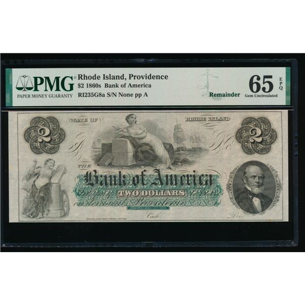 1860's $2 Providence RI Obsolete PMG 65EPQ