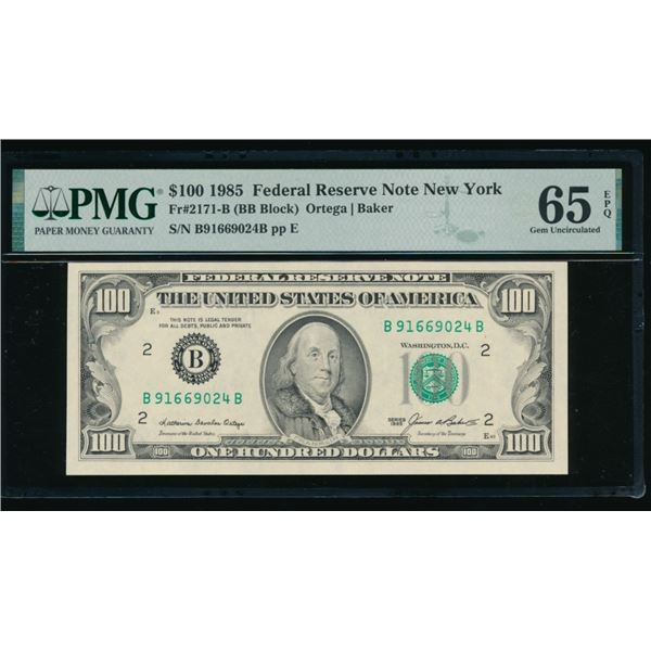1985 $100 New York FRN PMG 65EPQ