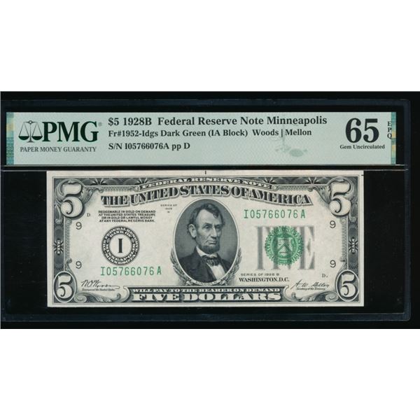 1928B $5 Minneapolis FRN PMG 65EPQ