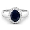 Image 1 : 14KT White Gold 2.10ct Blue Sapphire and Diamond Ring