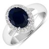 Image 2 : 14KT White Gold 2.10ct Blue Sapphire and Diamond Ring