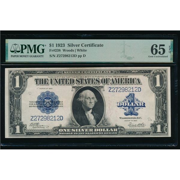 1923 $1 Silver Certificate PMG 65EPQ