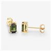 Image 3 : 14KT Yellow Gold 1.30ctw Green Tourmaline Earrings