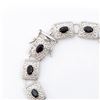 Image 2 : Plated Rhodium 7.85ctw Black Sapphire Bracelet