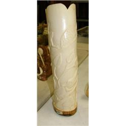 Elephant ivory scene, 13" tall, 4" diameter (33)