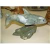 Image 1 : Soapstone killer whale 11" long, 5" tall, tail has been damaged - piece missing, by E.S (33)