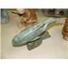 Image 2 : Soapstone killer whale 11" long, 5" tall, tail has been damaged - piece missing, by E.S (33)