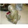 Image 3 : Alaska Native soapstone figure with bone face and berries 5" tall, 4" wide, by E.S. (33)