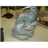 Image 3 : Soapstone walrus with ivory tusks, 8" high (33)