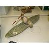 Image 1 : Soapstone kayaker with very well done carved face, 14" long, 4" high by E.S. (33)