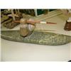 Image 3 : Soapstone kayaker with very well done carved face, 14" long, 4" high by E.S. (33)