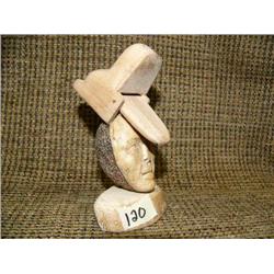 Bone and wood alaska portrait of man wearing wolf mask (33)