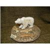 Image 1 : Bone bear on disk with fish, 5"x3" (33)